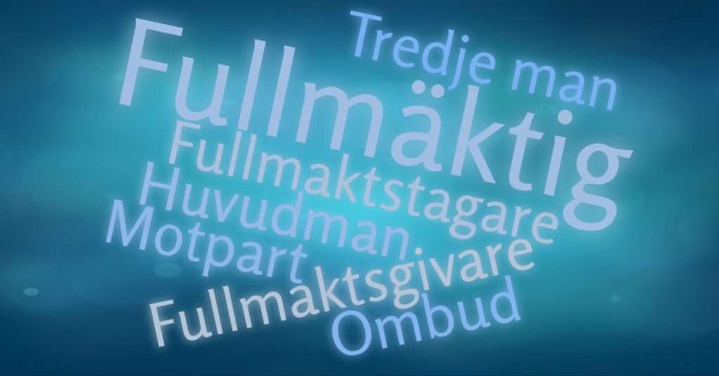 Synonymer till fullmaktsgivare och fullmaktstagare - avtalslagen