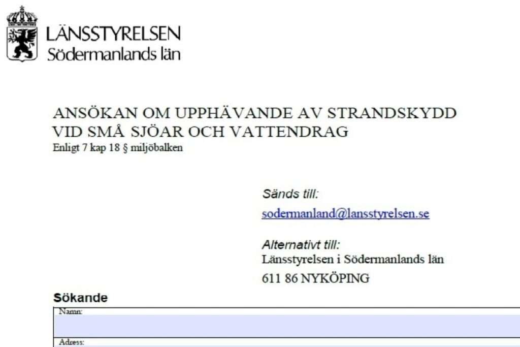 ansökan - strandskydd