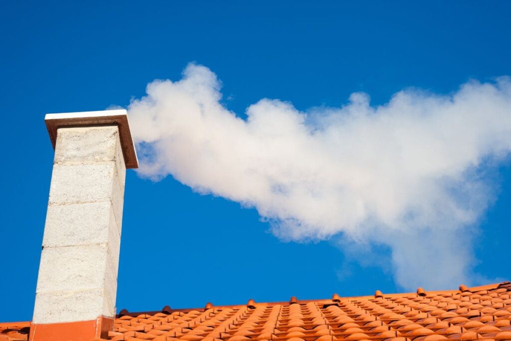 Skorsten som ryker